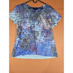 Appropriate Behavior Blouse /Shirt Ocean Blue 100% Polyester Women Size XX-Large